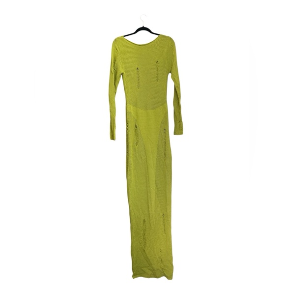 Mucri NWT Deep Scoop Neck Knitted Maxi Dress Stretch In Fig Leaf Size XL - Picture 4 of 16